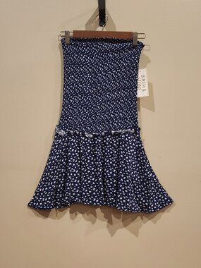Birch & Stone NWT Navy Floral Mini Dress Size M Cottagecore